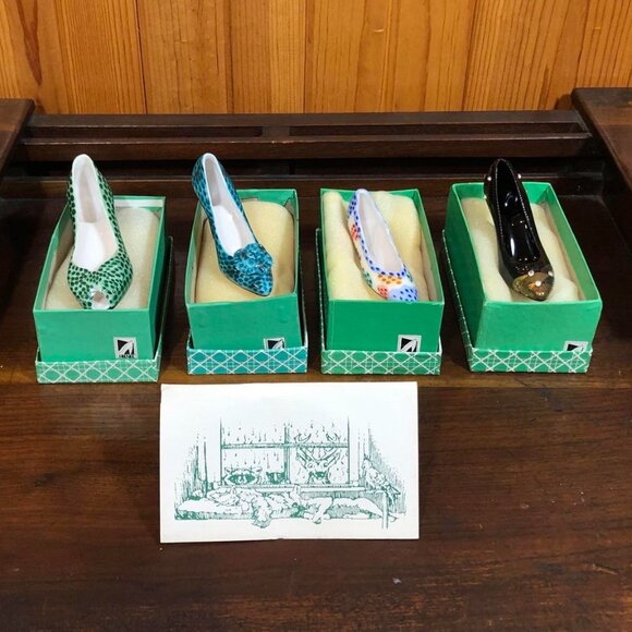 J. Renee porcelain mini shoe figurines - lot of 4